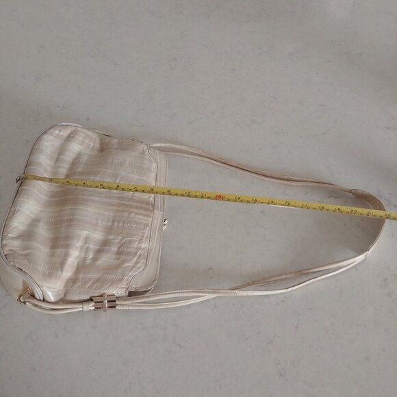 Vintage genuine eel skin cream ivory gold shoulder bag purse - Picture 13 of 16